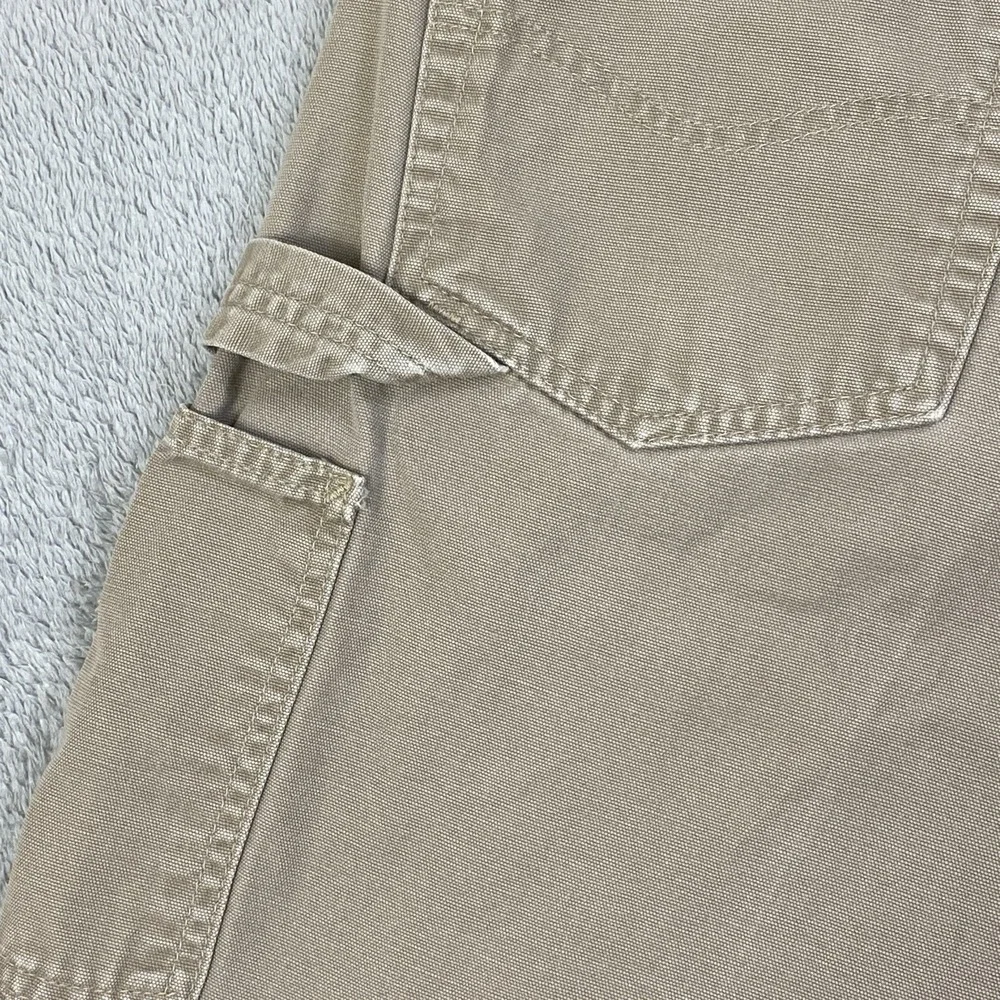 VTG Carhartt Shorts Men Sz 42 Beige Carpenter Cotton Rugged Canvas Work Short